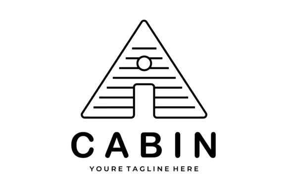 Cabin Logo Line Art Minimalist Logo Icon