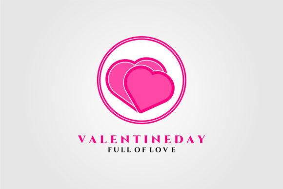 Heart Valentine Day Vintage Vector Logo