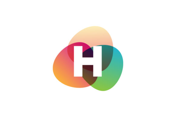 Letter H Retro Color Logo Template Vecto