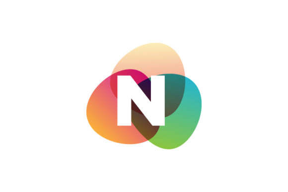 Letter N Retro Color Logo Template Vecto