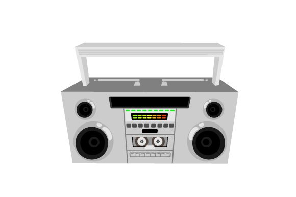Retro Boombox Embroidery Design