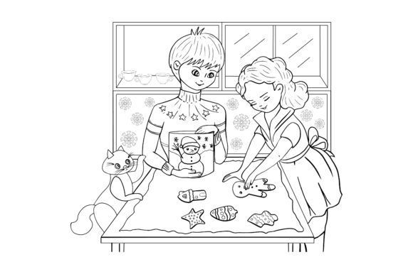 Retro Illustrations Coloring Page