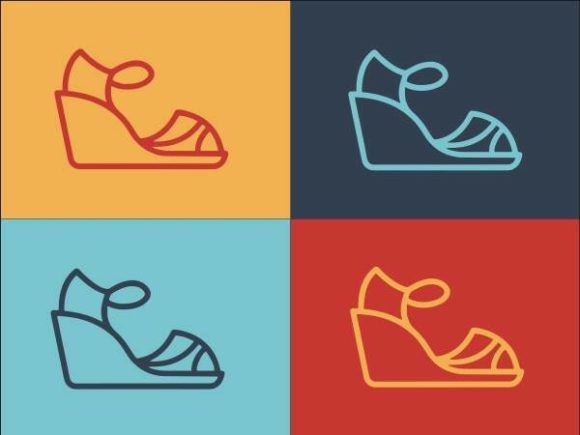 Retro Sandals Embroidery Design