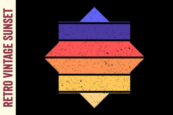 Retro Sunset Vintage Star Striped