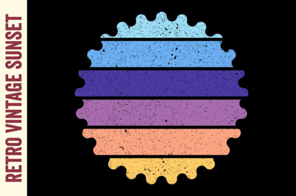 Retro Vintage Sunset Badge Illustration