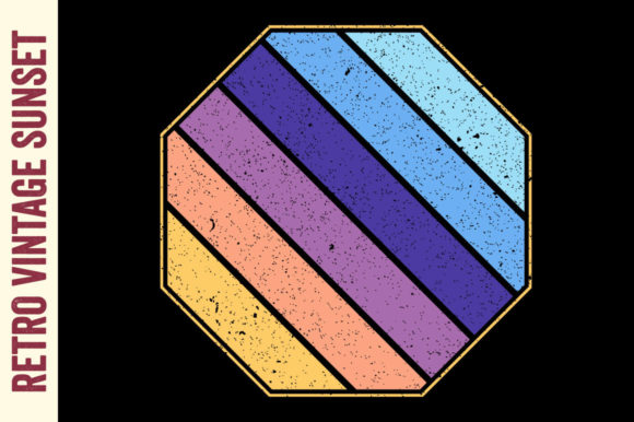 Retro Vintage Sunset Polygon Grunge