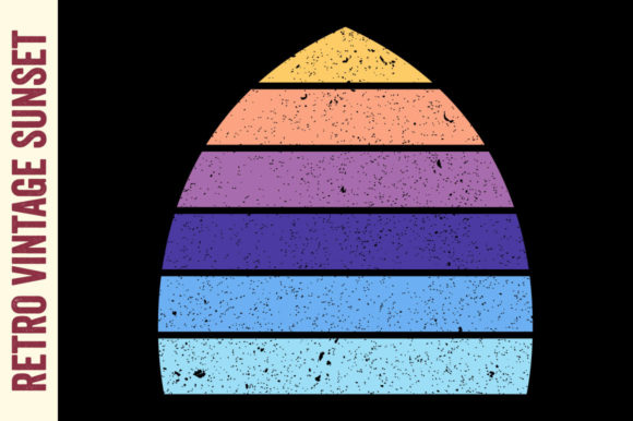 Retro Vintage Sunset Shield Graphic