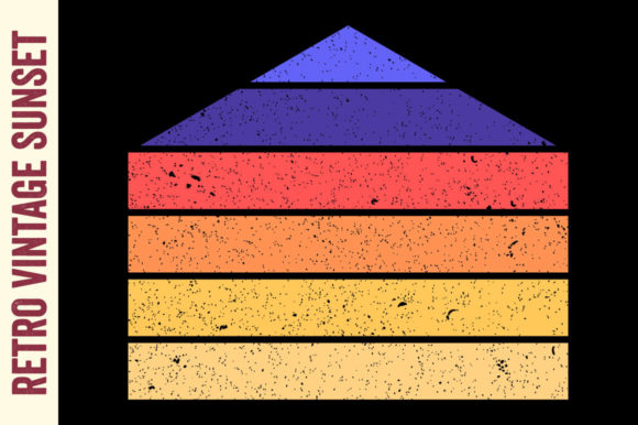 Retro Vintage Sunset Striped Transparent