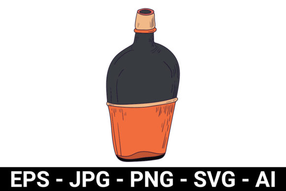 Wine Vintage Bottle Perfect for Design